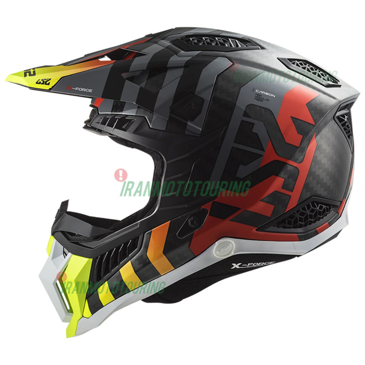 کلاه کراسی LS2 - مدل X Force MX 703 رنگ زرد قرمز