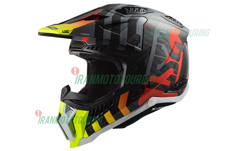 کلاه کراسی LS2 - مدل X Force MX 703 رنگ زرد قرمز